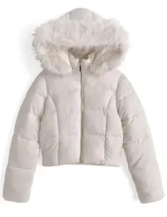 GRL 2Wayフード付きファーダウンジャケット ask143 アイボリー M