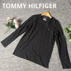 トミーヒルフィガー ワンポイント刺繍 長袖Tシャツ 黒 S ロンTのサムネイル