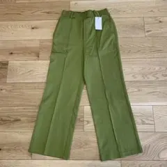 美品　新品タグ付き　LOWRY'S FARM グリーン ワイドパンツ M
