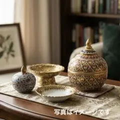 1859 タイ ベンジャロン焼き 4点セット 伝統工芸品 - メルカリ