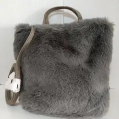グレー バッグ フェイクファー