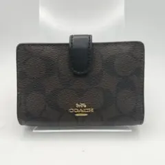 コーチ　折財布　財布　シグネチャー　ブラック