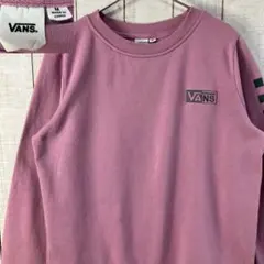 vans 古着　スウェット 裏起毛　刺繍　ロゴ　アメカジ くすみカラー