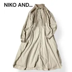 ニコアンド★カットレースワンピース シャツワンピース ロング ポケット フリー