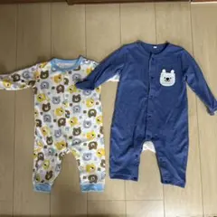 クマ柄ロンパース カバーオール　80 90 ケツクマ　西松屋