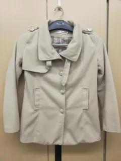 ベージュ フリース ダブルブレストジャケット