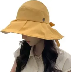 UVカット帽子 レディース ハット　イエロー