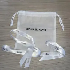 Diorリボン ゴールド 黒＆MICHEAL KORS巾着袋 保存袋