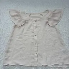 mystic ベージュ フリル袖 シャツ