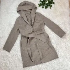 【UNIQLO】 S  ダブルフェイスフーデットコート　ロングコート　ラップ