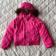 ギャップキッズ ダウンコート フード ファー 120cm 裾ゴム ボタン 裏起毛