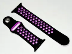 ☆アップルウォッチ スポーツバンド 38mm ブラック/パープル Lサイズ☆