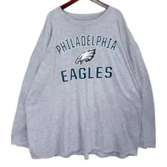 海外古着 NFL フィラデルフィア・イーグルス 半袖 Tシャツ 杢グレー 4XL