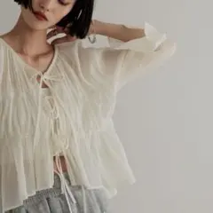 本日2500円 LOWRYS FARM ヨウリュウシャーリング ブラウス 美品