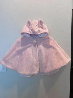 【新品】ミキハウス　ウサギ耳フード付きポンチョ 70-90㎝