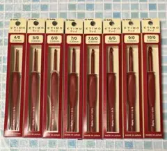 ETIMO Red エティモ レッド クッショングリップ付かぎ針4号～10号8本
