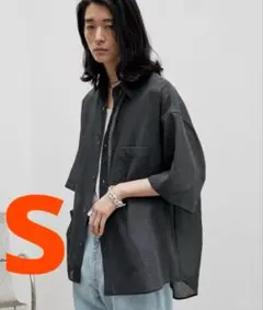 WYM SHEER GEORGETTE HS SHIRT チャコール Sサイズ