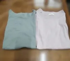 GU　T シャツ2枚セット S くすみピンク/くすみグリーン　綿100%
