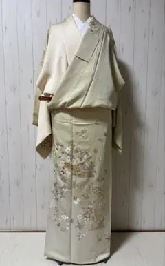 エメラルドグリーン・植物文様刺繍 袋帯 - メルカリ