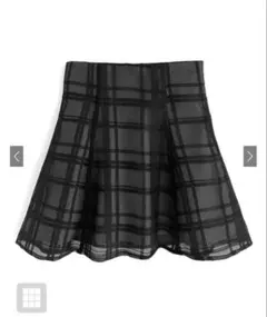 インパン裏地付きチェック柄フレアミニスカート[tu1028]