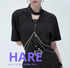 新品タグ付 HAREベルトデザインブラウス ブラック 半袖のサムネイル