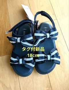 【タグ付新品！】any FAM ネイビーリボンサンダル 18.0cm