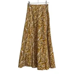 KOBE LETTUCE 【SS】マスタード色フレアスカート総柄