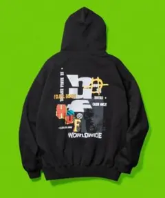 HUF バックプリント パーカー ブラック