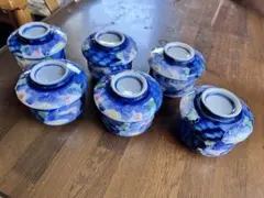 土日限定値下げ‼️有田焼　昇龍窯の花柄椀蒸し容器6個セット