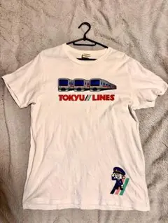 【稀少】Laundry × 東急電鉄 コラボ Tシャツ Mサイズ 鉄道 電車 白