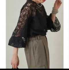 ラウンジドレス Loungedress レースパフブラウスのサムネイル