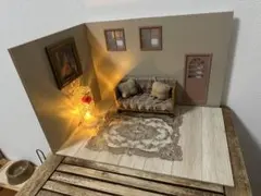 作家様　ドールハウス　家具　アンティーク　シャビー　ブライス　モンストドール ブライスドールハウス 家具付き 海外作家様