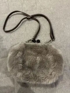 ファー素材 がま口 ショルダーバッグ