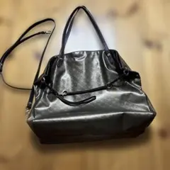 PELLE BORSA2ウェイ ショルダーバッグ ブラック 総柄 - メルカリ