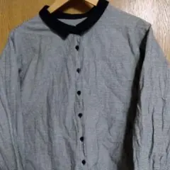 ブルーウィロー　チェック柄長袖シャツ