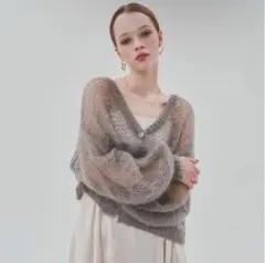 THE TOE】Parasol mohair cardigan blue M - メルカリ
