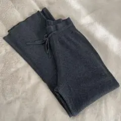 UNIQLO ウォッシャブルニットリブパンツ ダークグレー レディース S