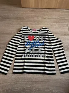 sister Jenni 黒白ストライプ柄 長袖シャツ 120cm