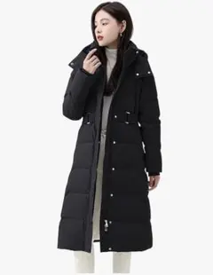 ロング　中綿コート　ブラック