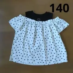 ハート柄オフショルダーシャツ