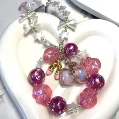 【ハンドメイド】29 ピンクと白リボンのミニリース