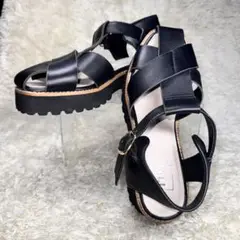 nouer ヌエール グルカサンダル ブラック レザー 24.5cm
