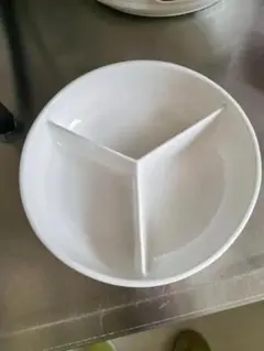 3つ仕切り プレート ホワイト 陶器製 ランチプレート
