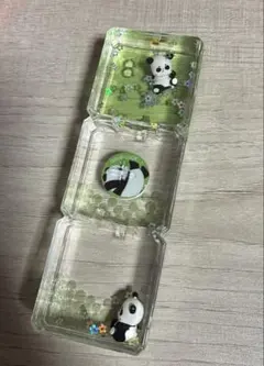 オイルタイマー パンダ入り ライトグリーン 液体砂時計