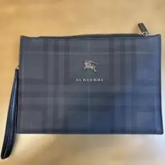 バーバリー クラッチバッグ ノバチェック PVC ホースロゴ 金具