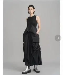 美品！ UN3D. ターンオーバーカットワンピース ネイビー アンスリード