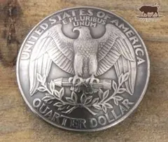 コンチョ　アメリカ　25セント　イーグル　クォーター　23mm　ボタン　燻し