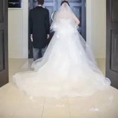 アトリエエム ロングベール　ウェディングベール 結婚式　ララシャンス　刺繍レース