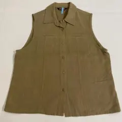 Vintage 昭和レトロ 美品　カーキ ノースリーブベスト