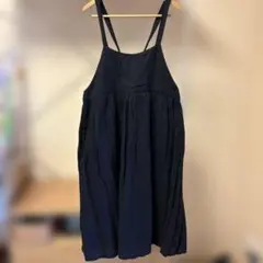 ICHIAntiquitesデニムカシュクールエプロンワンピース エプロンドレス